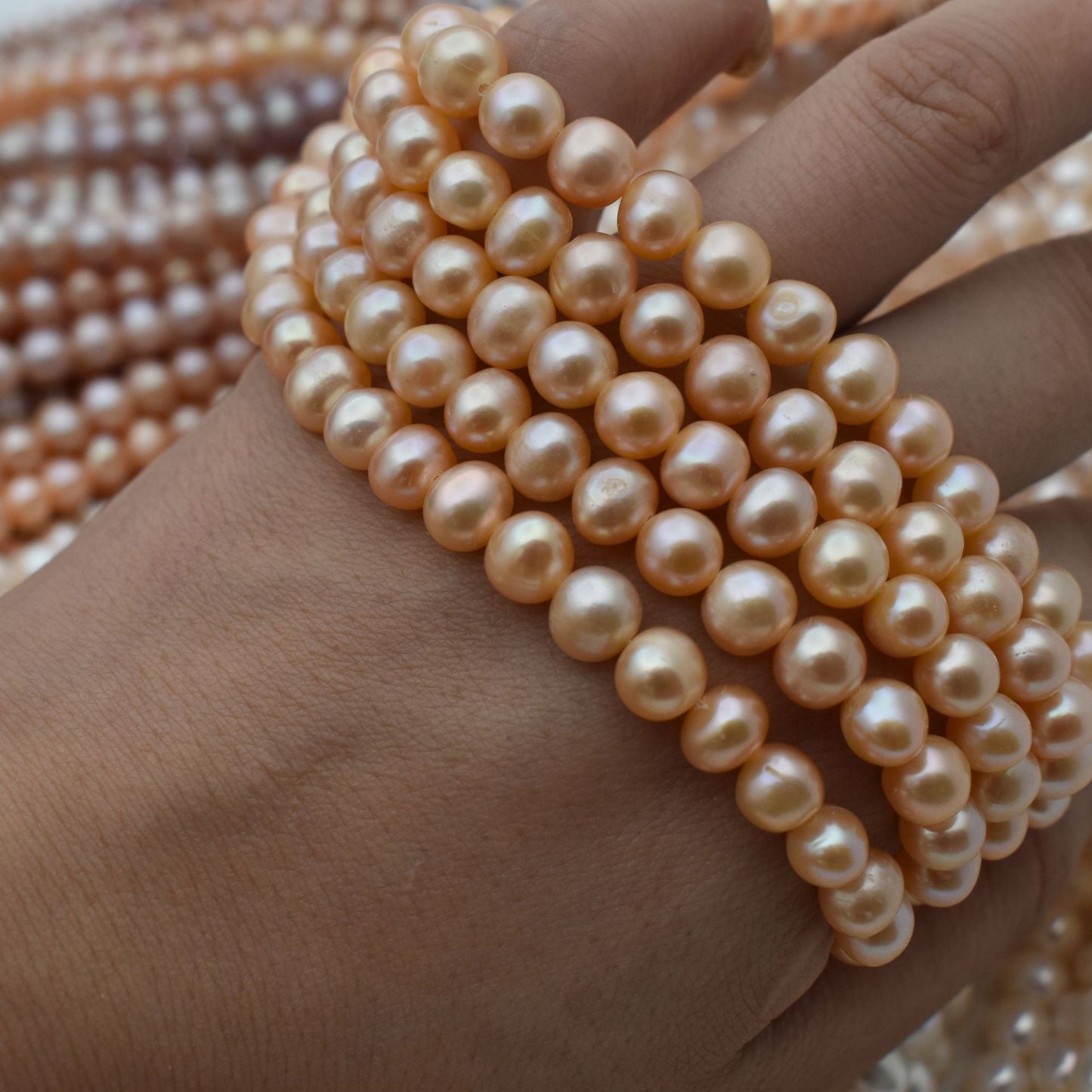 1174 Natural freshwater pearl 7-8mm punch DIY work in progress