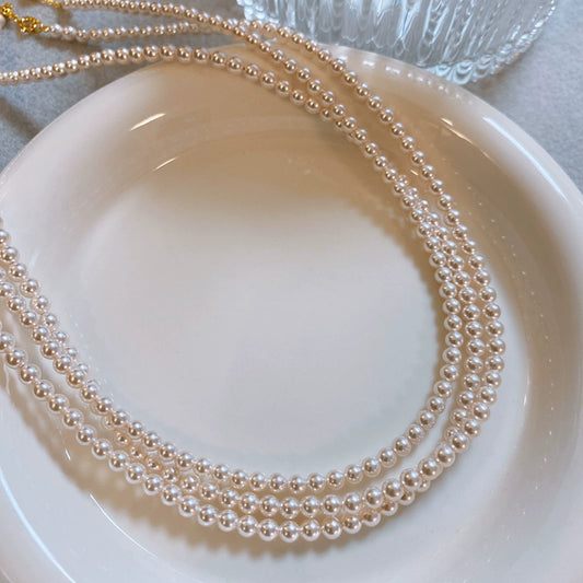 Akoya Pink Millet Zhuhai Mother Shell Pearl Necklace Female Temperament Versatile Celebrity Light Luxury Premium Sense Clavicle Chain