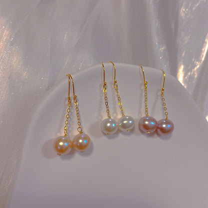 Natural freshwater pearl necklace, one pendant for women, single s925 silver-plated women's earrings.