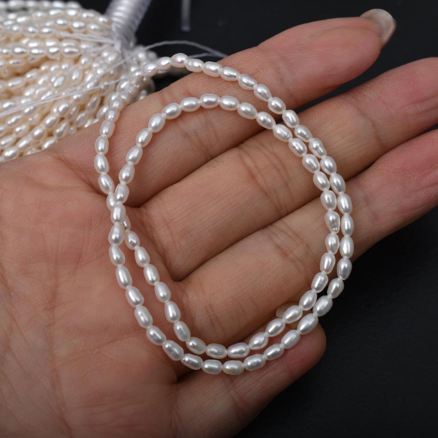 1008 Natural freshwater pearl rice bead handmade DIY  jewelry accessories materials wholesale