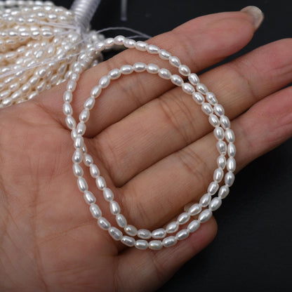 1008 Natural freshwater pearl rice bead handmade DIY  jewelry accessories materials wholesale