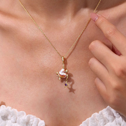 Ocean natural pearl pendant cute pearl fish