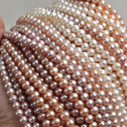 1141 6-7Mm seedless near-round strong light pearl natural freshwater pearl DIY handmade jewelry