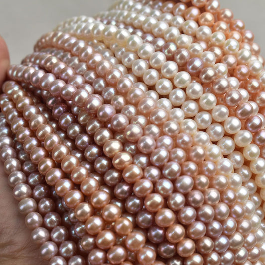 1141 6-7Mm seedless near-round strong light pearl natural freshwater pearl DIY handmade jewelry