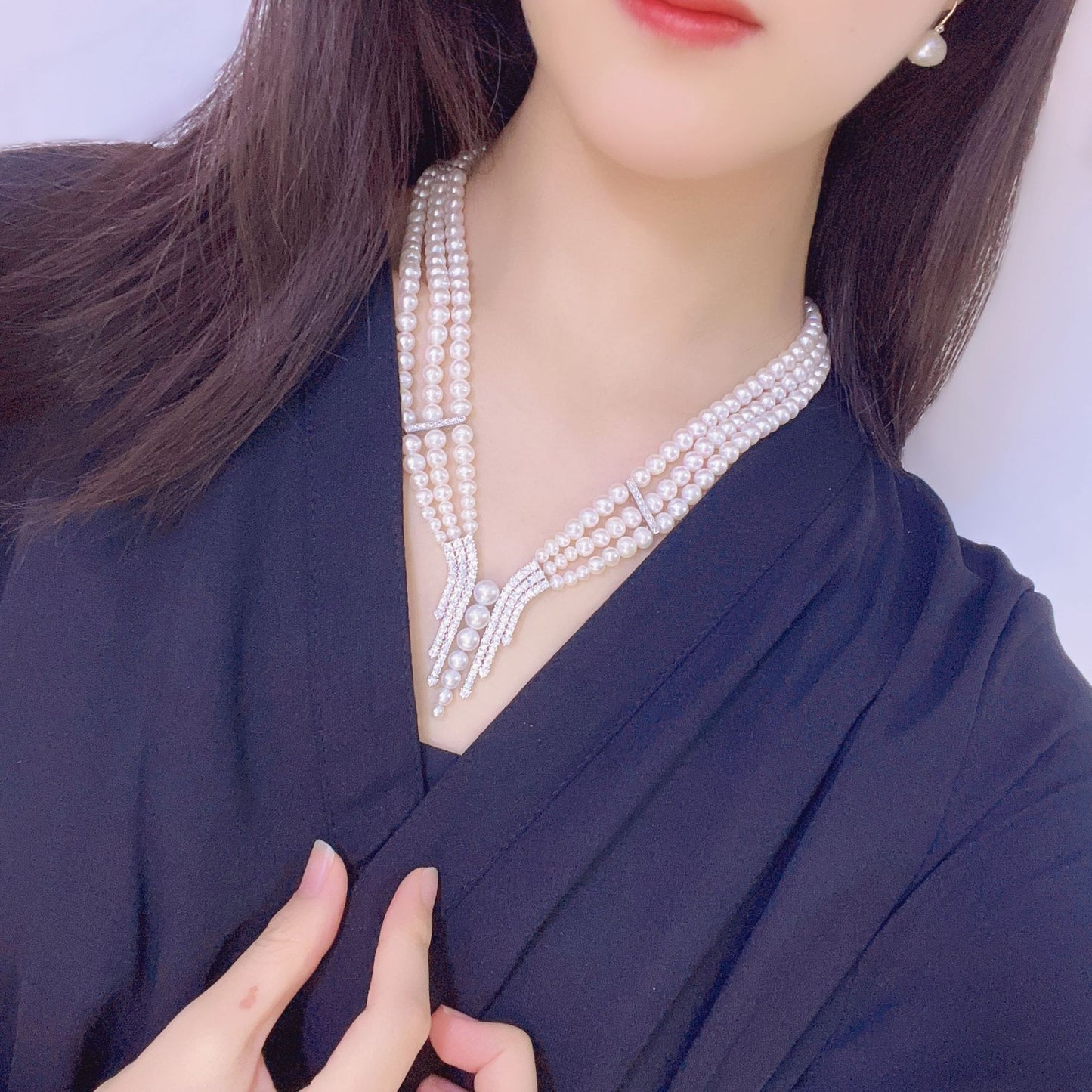 New, Multi-layer Freshwater Pearl Necklace, with A Dress, One-word Collar, One-piece Delivery.