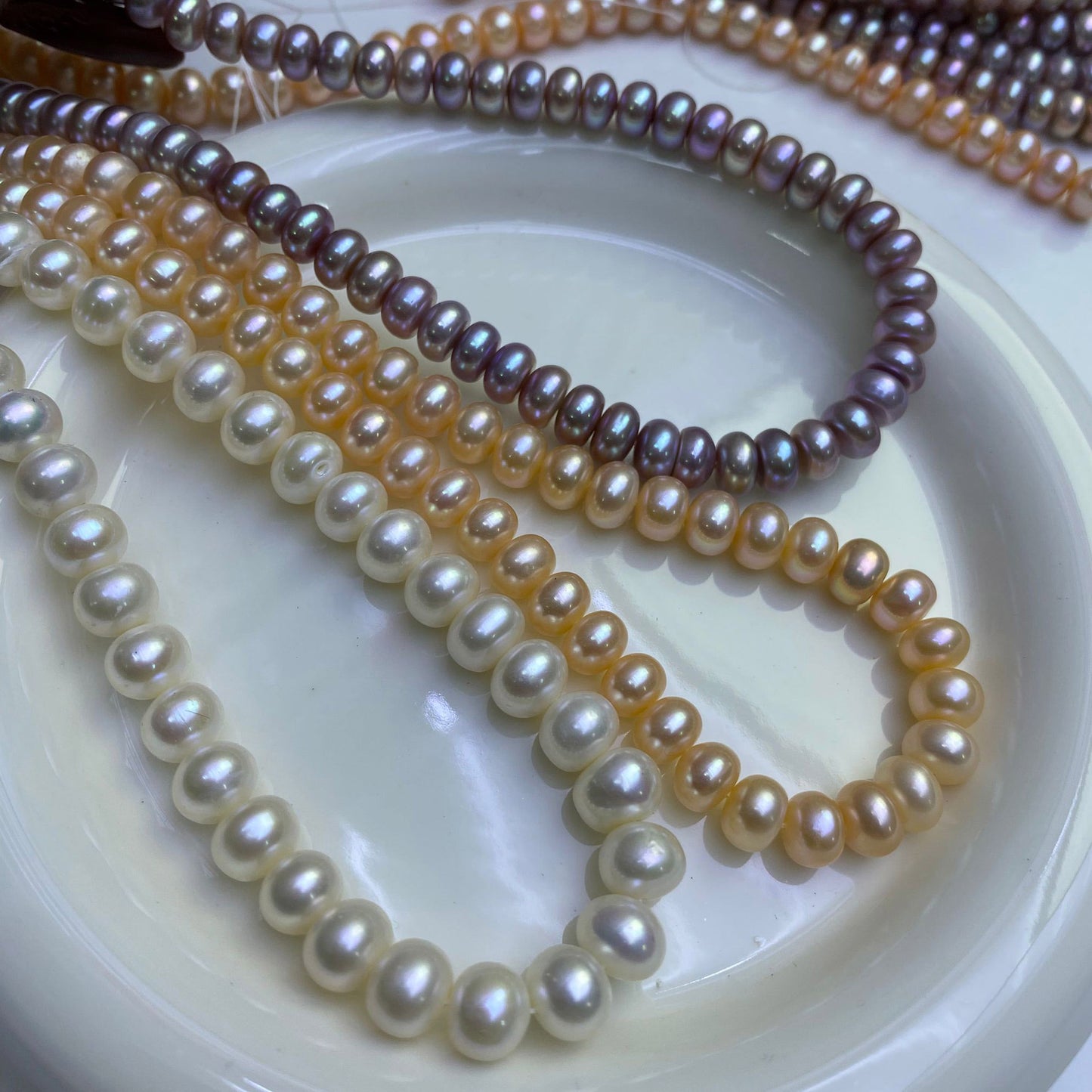 1240 Zhuji natural pearls 8-9MM freshwater flat beads loose beads purple pearls
