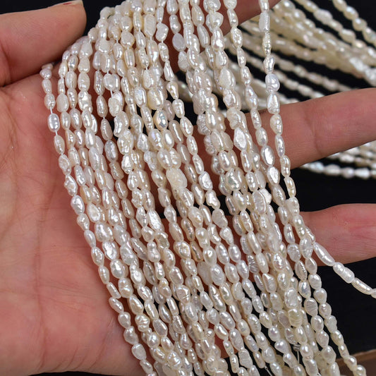 1310 4-5mm Baroque straight-hole pearl, natural freshwater pearl