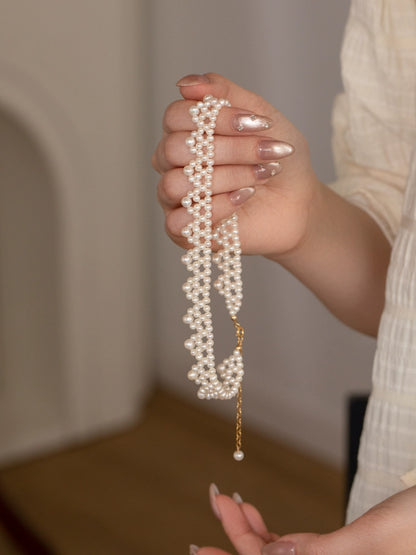 Natural Freshwater Pearl Collar Necklace Neck Bridal Wedding Dress Women