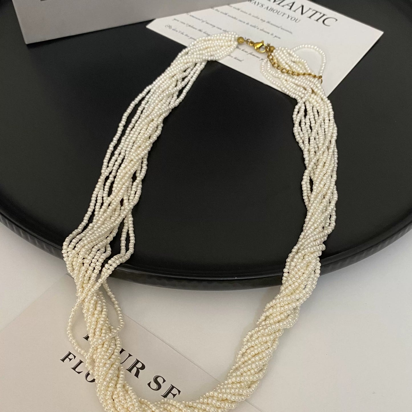 French retro multi-layer winding small beads sweater chain personalized atmosphere necklace new explosion