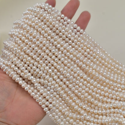 1180 Zhuji 4-5mm natural freshwater pearl nearly round thread work in progress bare beads DIY jewelry loose beads beads wholesale