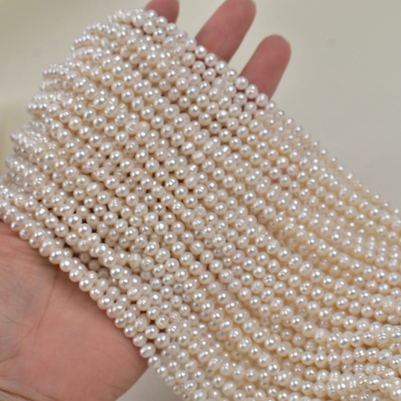 1180 Zhuji 4-5mm natural freshwater pearl nearly round thread work in progress bare beads DIY jewelry loose beads beads wholesale