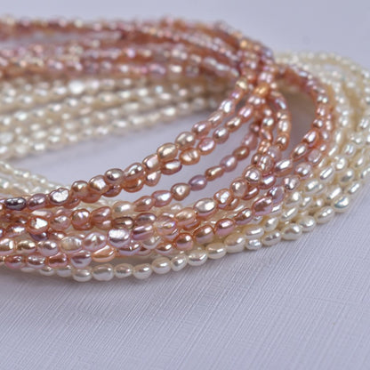 1322 3mm keshi pearl baroque special-shaped natural freshwater pearl DIY necklace work in progress