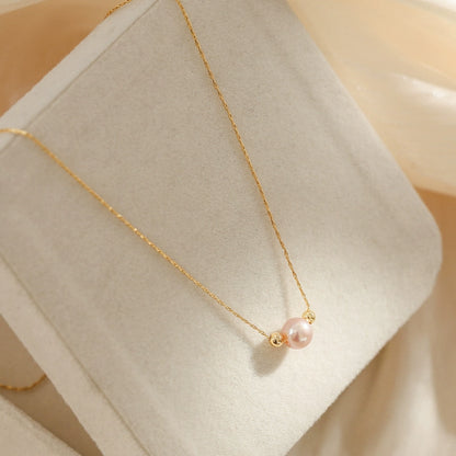 Natural freshwater pearl necklace feminine minimalist temperament collarbone chain single pendant