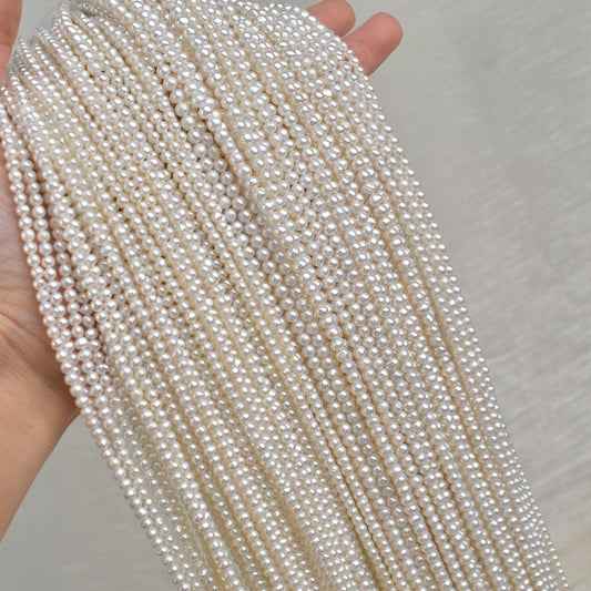 1181 3-4Mm thread nearly round AK4-5mm natural freshwater pearl DIY