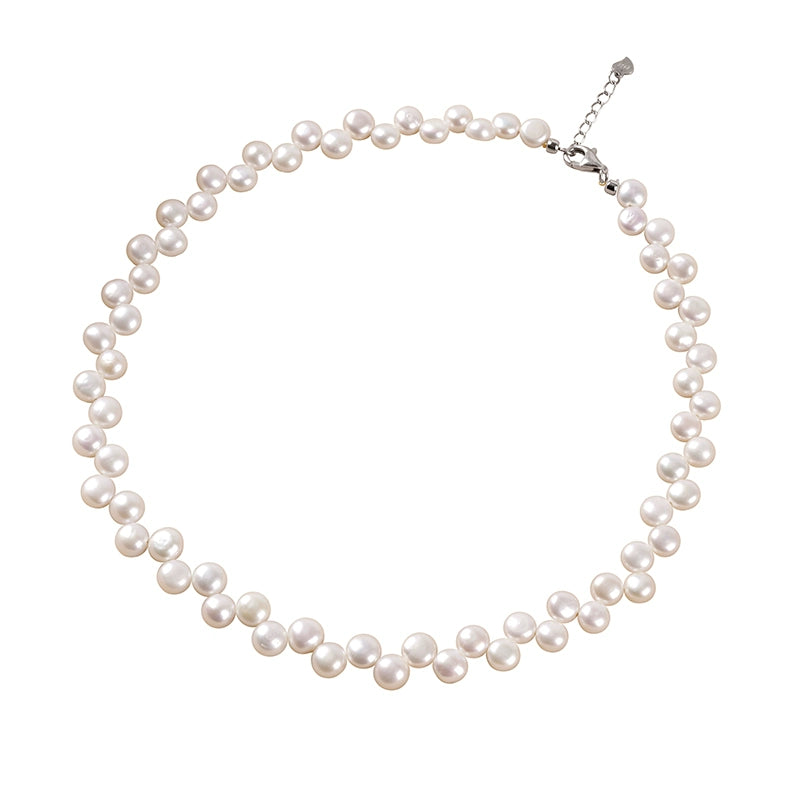 Natural freshwater pearl necklace strong light bread beads Mickey wheat ear collarbone chain women's XL075