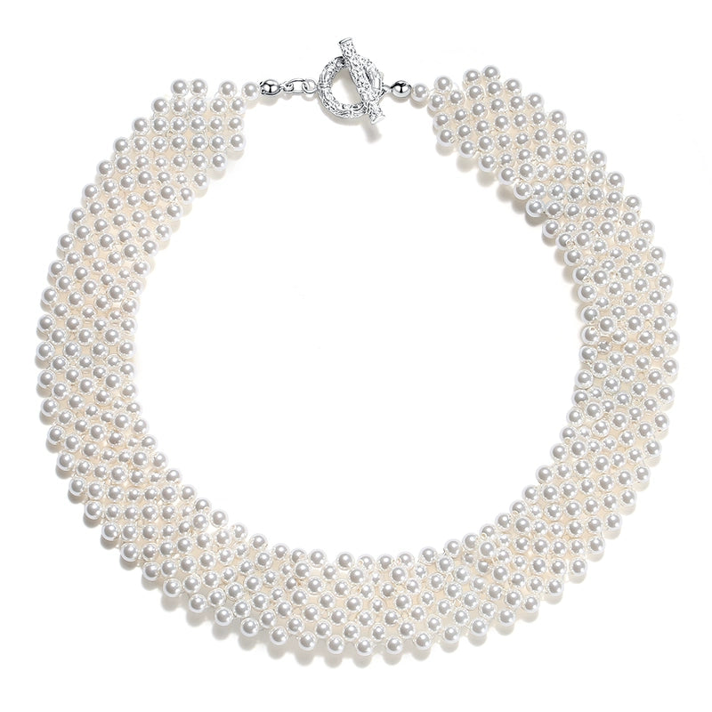 Pearl necklace 2025 new natural freshwater wide ladies baby beads multi-layer chocker