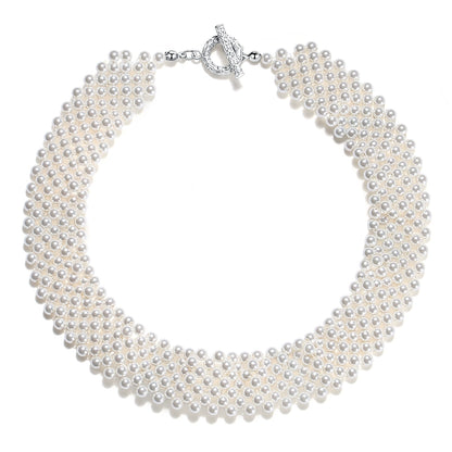 Pearl necklace 2025 new natural freshwater wide ladies baby beads multi-layer chocker