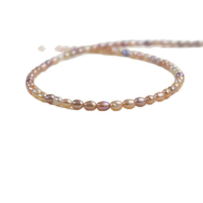 1050 Natural Rice Bead Pearl Necklace  3mm Mixed Color Pearl Loose Beads DIY Material