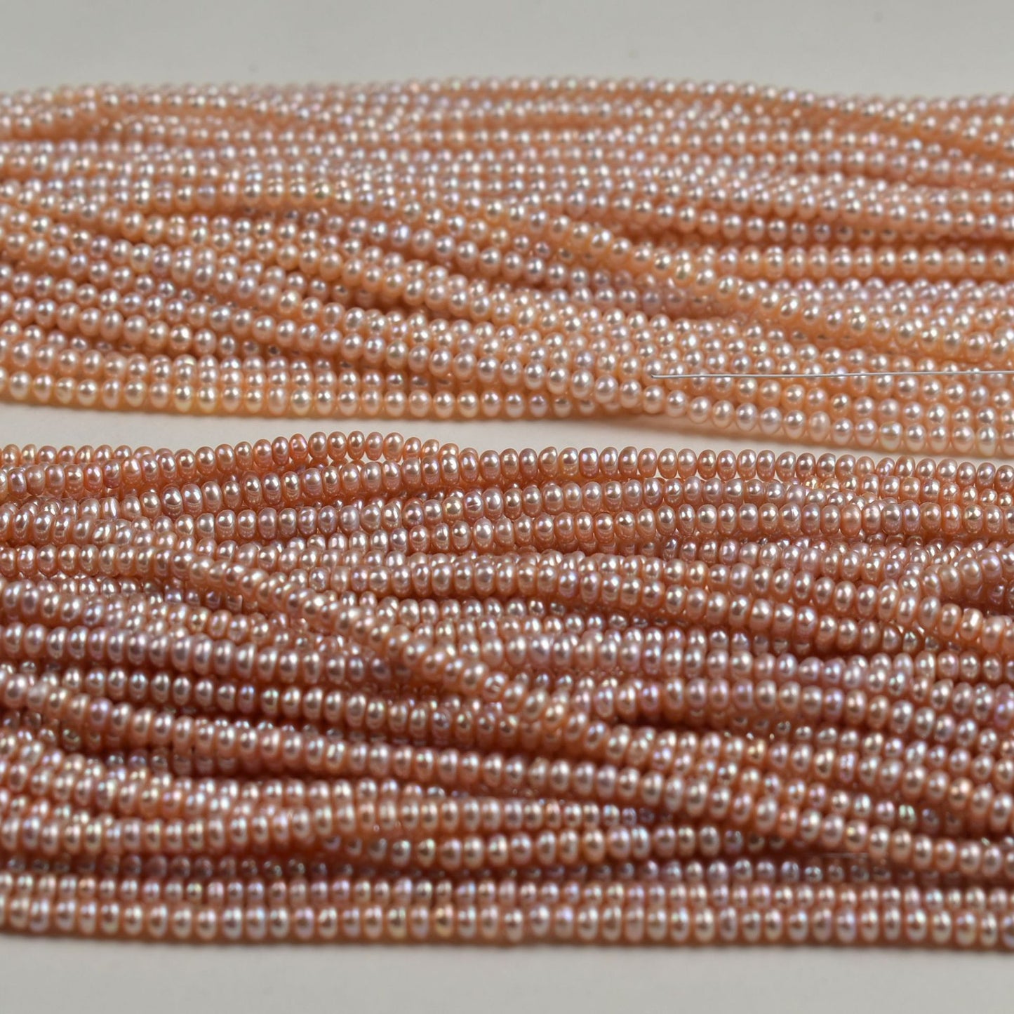 1222 4-5mm seedless freshwater pearl strong light flat bead DIY loose bead