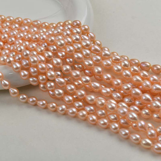 1106 Wholesale Seedless Natural Freshwater Pearl 7-8m Drop Baroque DIY Loose Beads