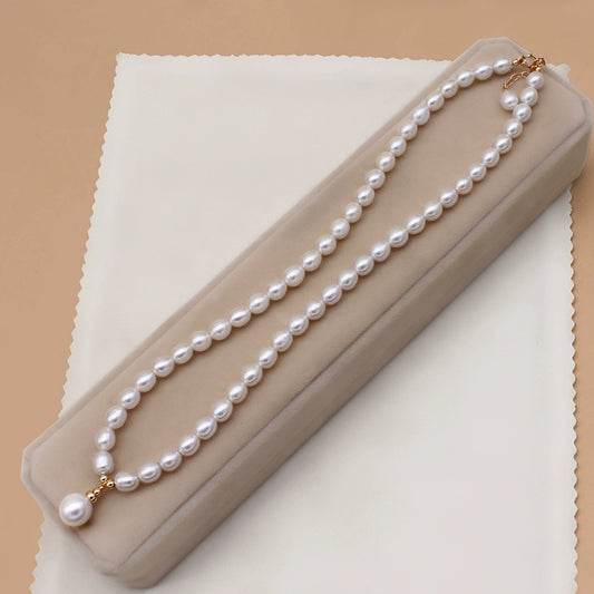 Natural freshwater pearl necklace temperament short round bead chain versatile neck chain collarbone chain XL011