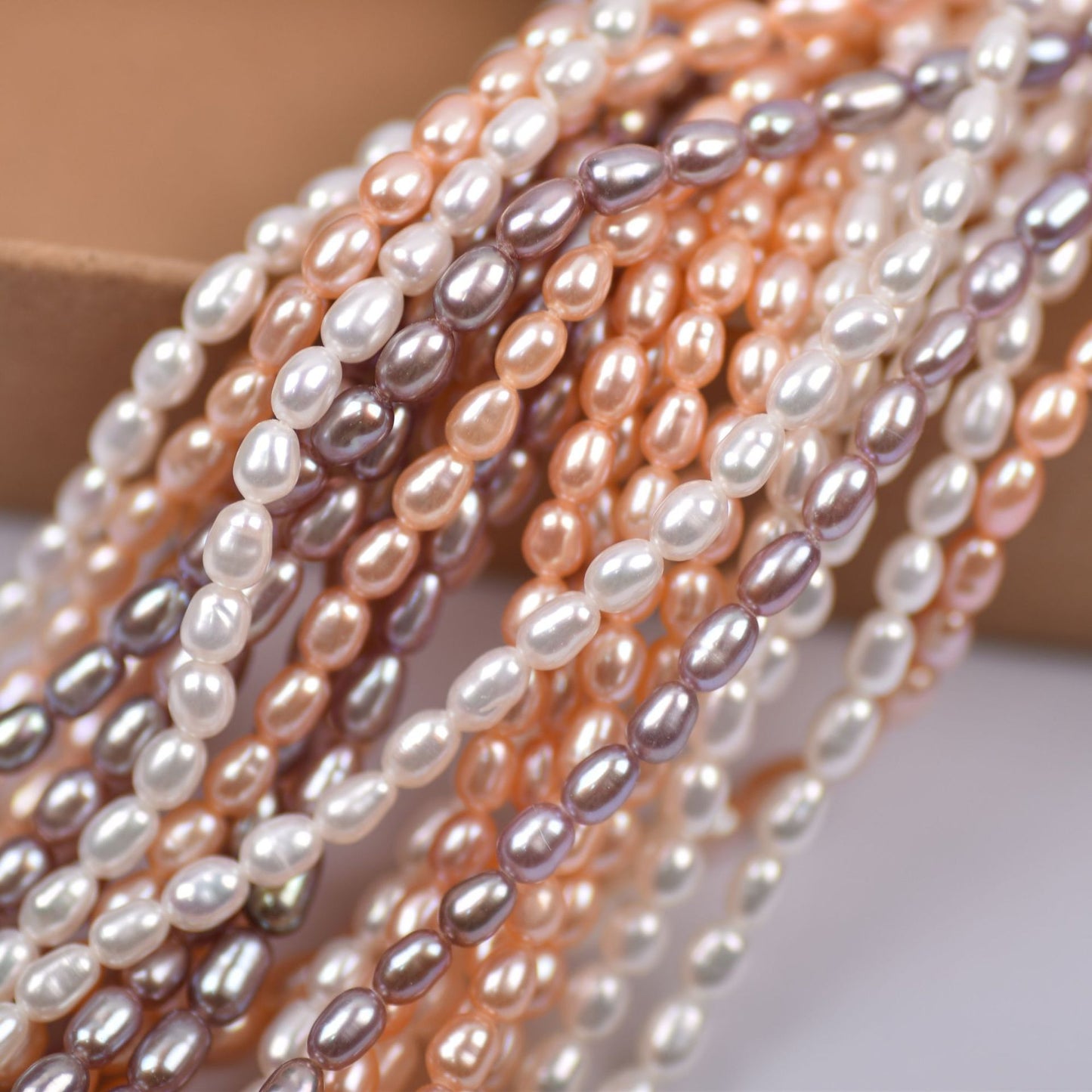 1039  mini beads 3.5mm white pink purple natural freshwater pearls