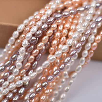 1039  mini beads 3.5mm white pink purple natural freshwater pearls
