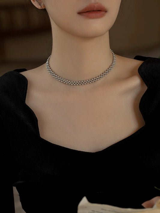 Pearl Choker Necklace Chain Girls Collar