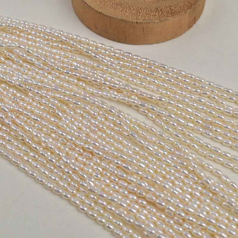 1015 Zhuji pearl 39cm natural pearl 3-3.5 m light grain rice beads loose beads handmade freshwater pearls seedless beads