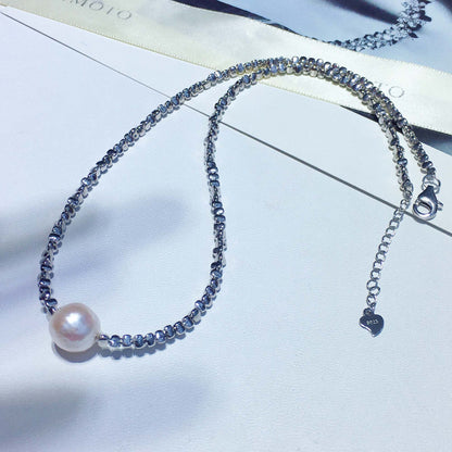 Freshwater Baroque Passepartout Pearl S925 Sterling Silver Necklace Bracelet Set