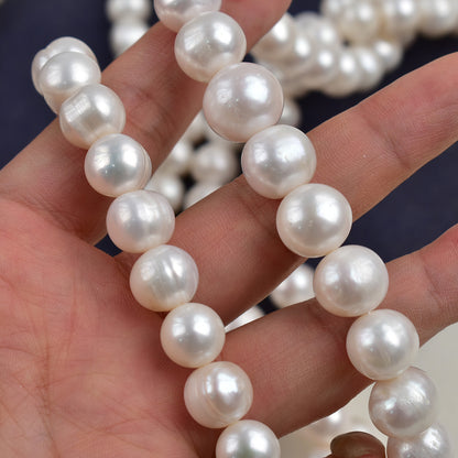 1166 White 8-11-13 mm Natural Freshwater Near Round Pearl work in progress Pearl Jewelry Accessories DIY