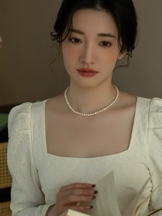 Natural Freshwater Pearl Necklace Women's 2024 New Popular Baroque Chain