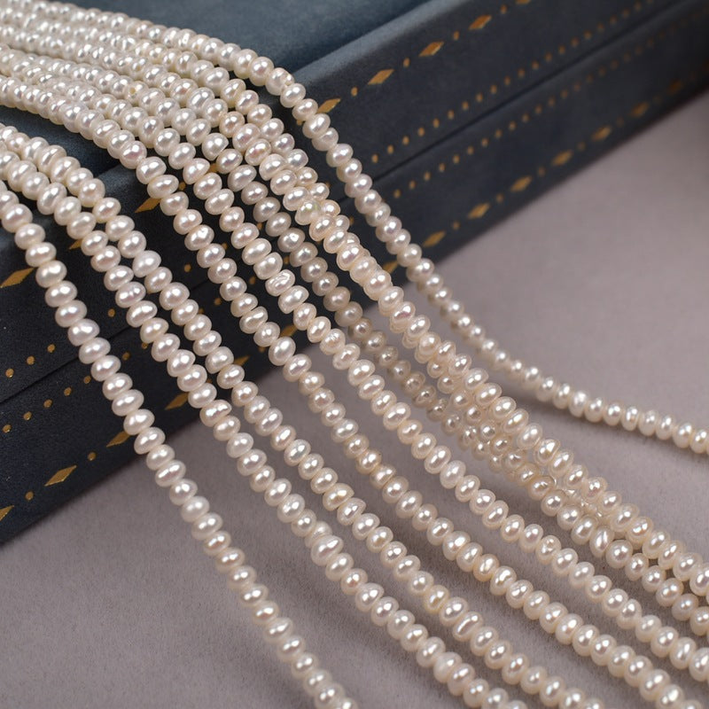 1129 3-4mm Irregular Pearl DIY Bracelet Necklace work in progress Natural Pearl