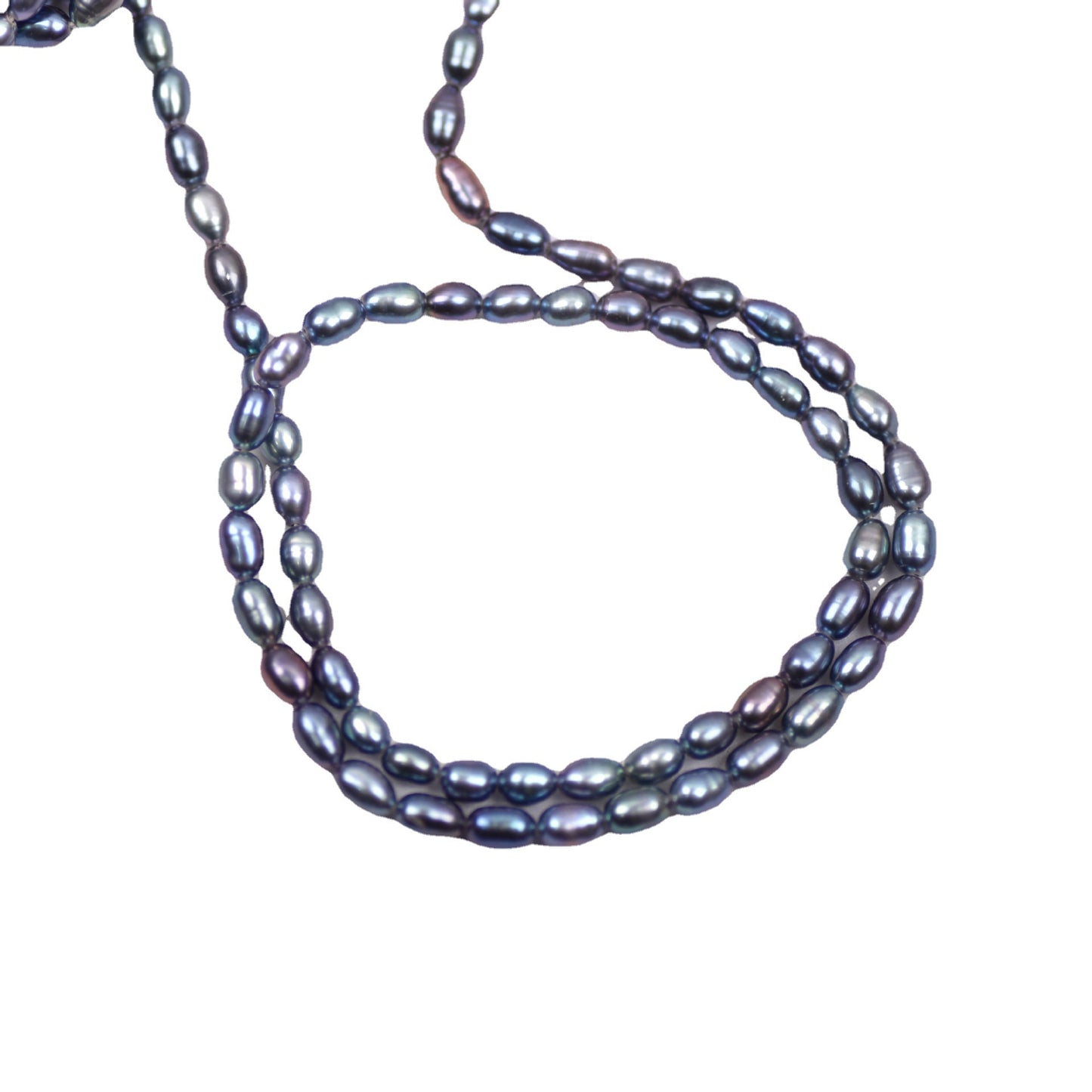 1051 Natural Freshwater Pearl Loose Beads DIY  Accessories 3-4mm Peacock Green Black Millet Beads Wholesale