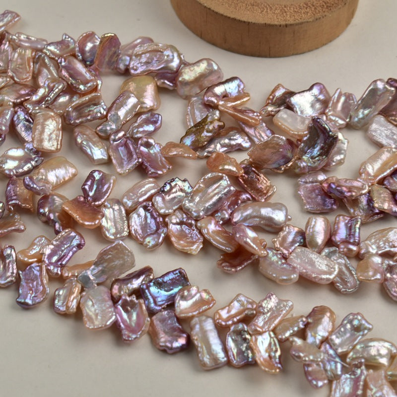 1088 Strong Light High Quality 12-13mm Purple Petal Freshwater Pearl Necklace Baroque