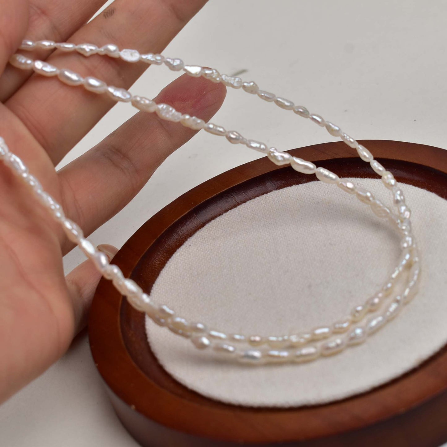 1310 4-5mm Baroque straight-hole pearl, natural freshwater pearl