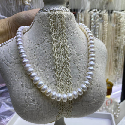 1240 Zhuji natural pearls 8-9MM freshwater flat beads loose beads purple pearls