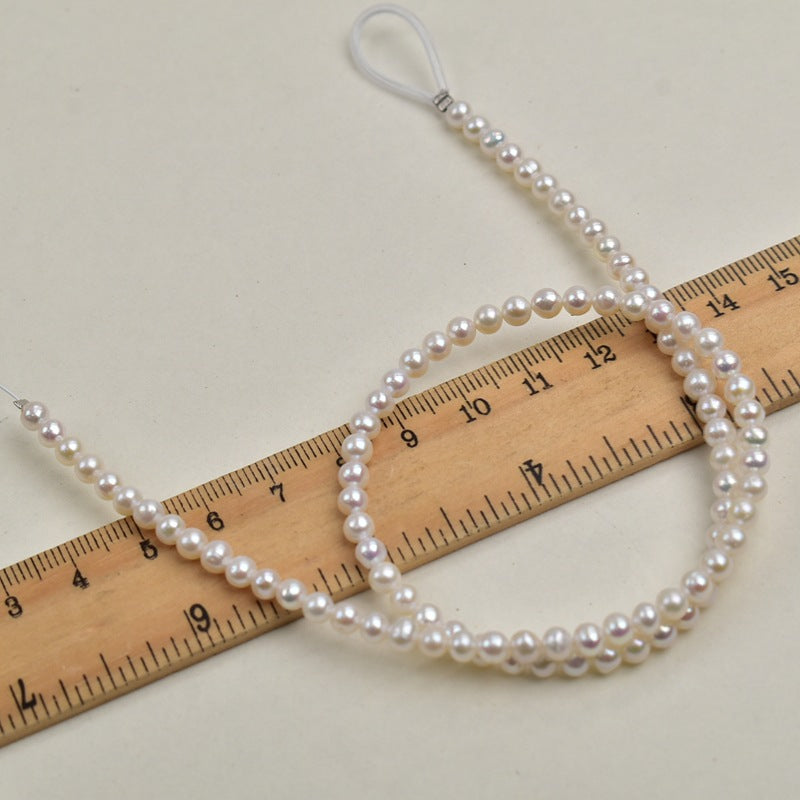 1172 4-5Mm Near Round Pearl, Natural Freshwater Pearl DIY Beaded Necklace Bracelet Accessories