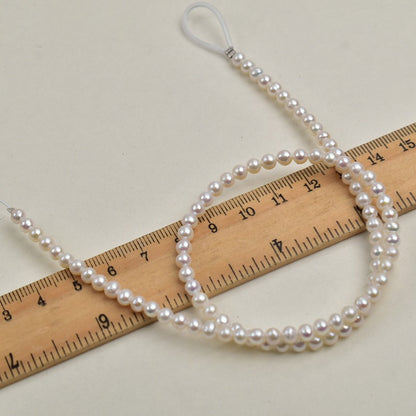 1172 4-5Mm Near Round Pearl, Natural Freshwater Pearl DIY Beaded Necklace Bracelet Accessories