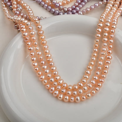 1183 Natural freshwater pearls 6-7mm strong light, loose beads DIY handmade necklace bracelet beaded material accessories