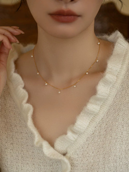 Gypsy, Pearl Necklace Women's New High-end Simple Chain Women's Gift