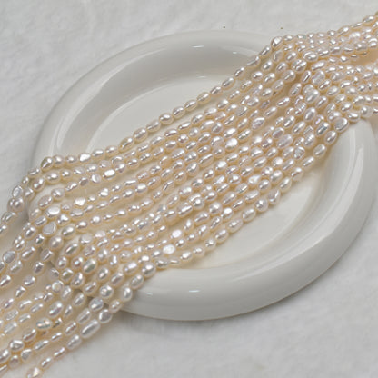 1018 5-6Mm straight hole two-sided natural freshwater real pearl loose bead string DIY jewelry accessories