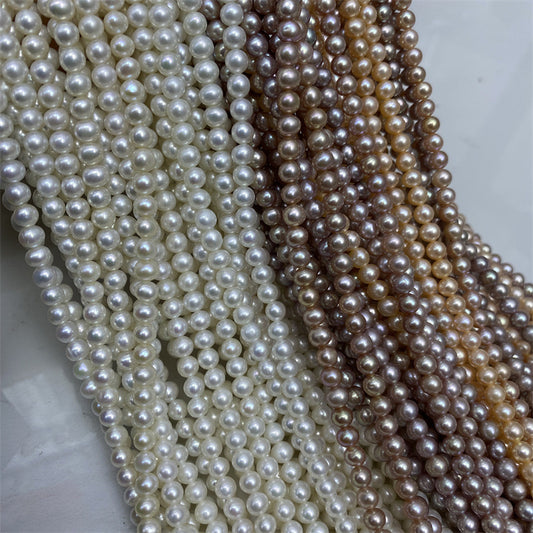 1123 Natural Pearl 4-5MM Near Round  Loose Bead DIY Jewelry Accessories