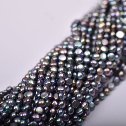 1312 Natural Freshwater Pearl 5-6mm Malachite Green Black Baroque