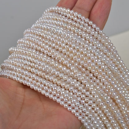1188 3-3.5 mm Near Round Pearl Natural Freshwater Pearl Necklace work in progress DIY Loose Bead Jewelry Accessories