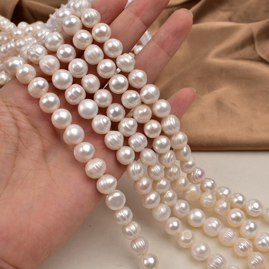 1157 10-11Mm Round Beads Natural Freshwater Pearl DIY Bracelet Necklace work in progress Pearl Loose Beads