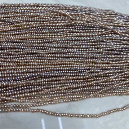 1218 natural freshwater pearls 2-3mm flat beads purple abacus beads necklace work in progress DIY handmade loose beads