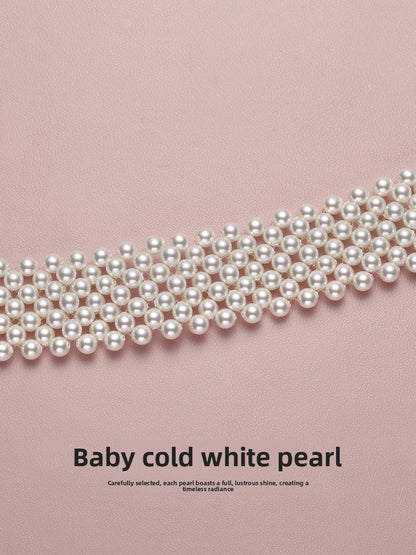 Pearl necklace 2025 new natural freshwater wide ladies baby beads multi-layer chocker