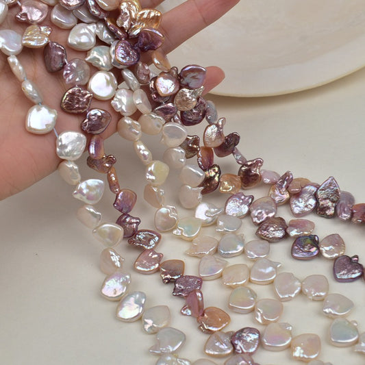 1080 Natural White Love Shaped Freshwater Pearl Edge Hole Irregular Heart Shaped Baroque Pearl