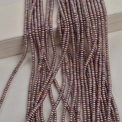 1248 Extended 40cm about 4mm flat beads, natural freshwater pearl DIY jewelry